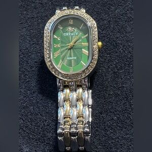 Green and Silver Women's Watch